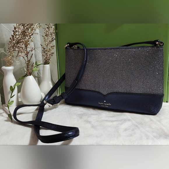 Kate♠️Spade NWOT Lola Glitter small crossbody bag•Dusk Navy - Picture 15 of 15